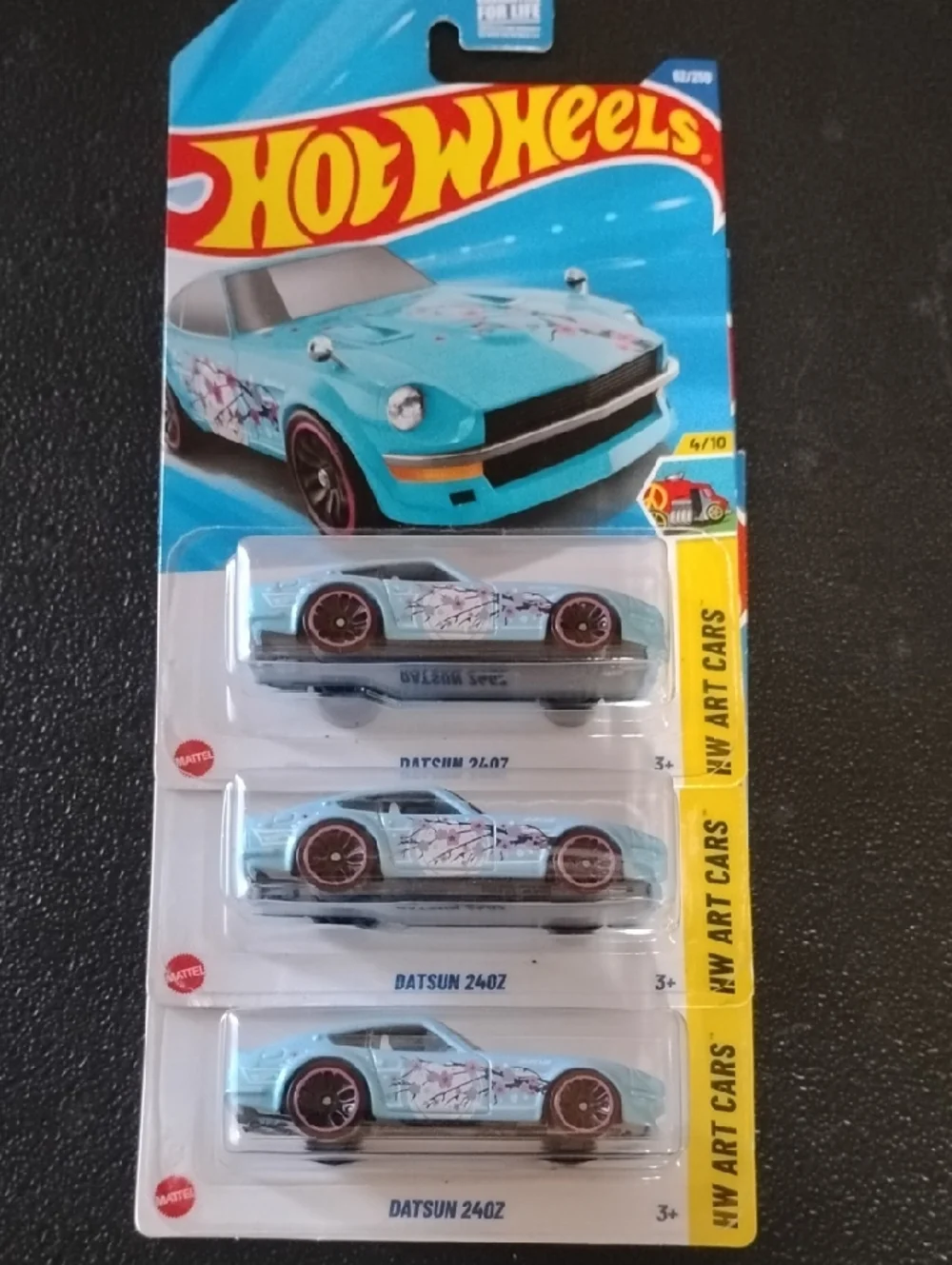 3 Hotwheels Light Blue Datsun 240Z